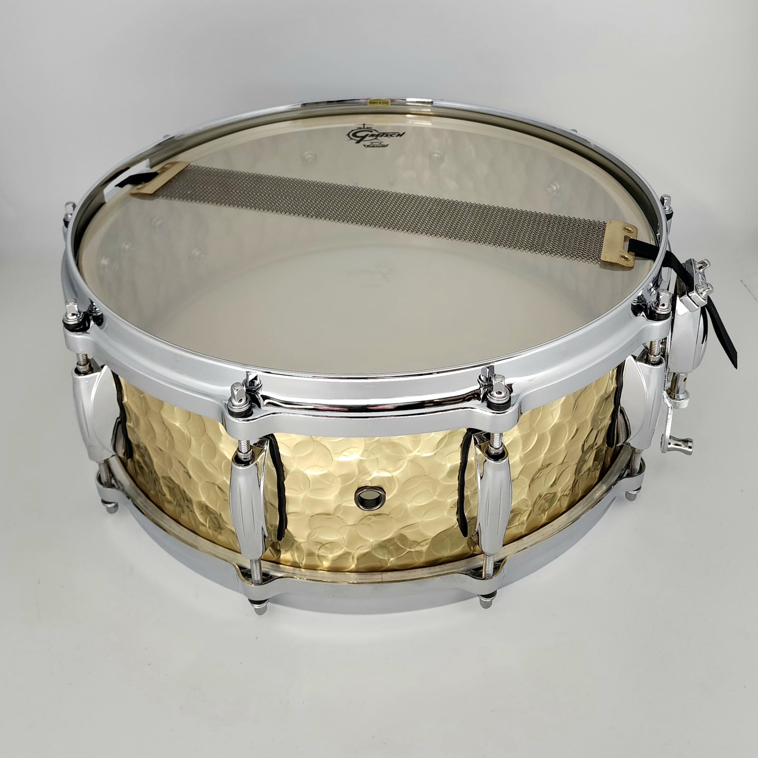 Used Gretsch Silver Series Hammered Brass Snare Drum 14x5 | DCP
