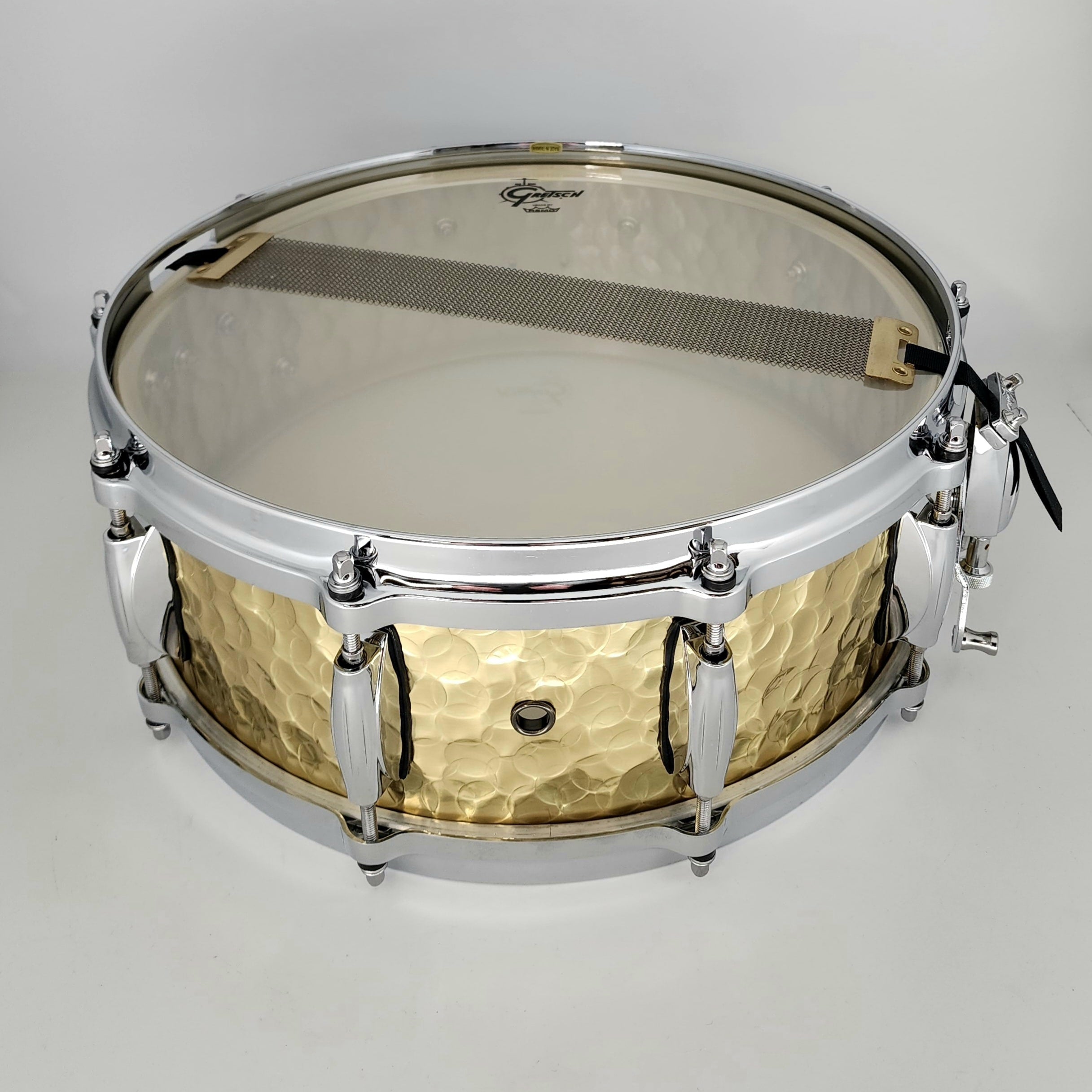 Used Gretsch Silver Series Hammered Brass Snare Drum 14x5