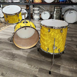 Used Gretsch Catalina Club 7pc Drum Set Yellow Satin Flame