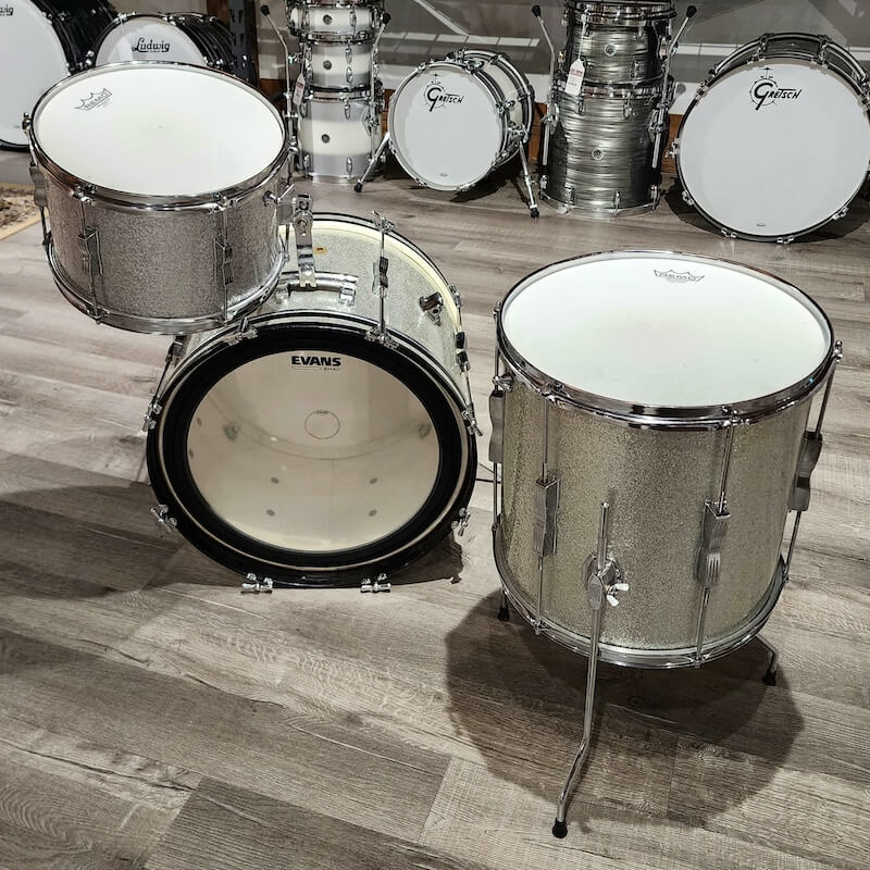 Vintage Ludwig '60s Club Date Drum Set Silver Sparkle - Drum Center Of Portsmouth
