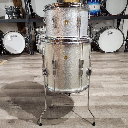 Vintage Ludwig '60s Club Date Drum Set Silver Sparkle - Drum Center Of Portsmouth