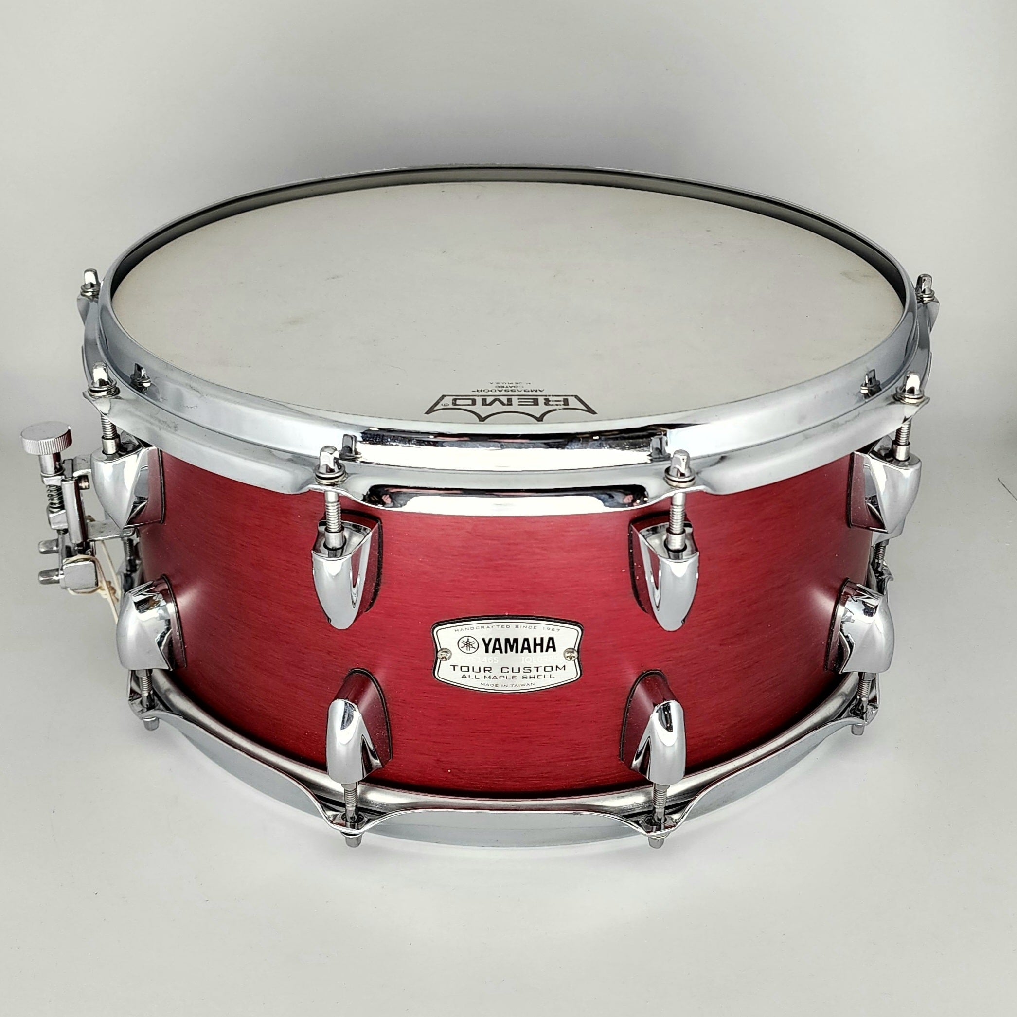 Used Yamaha Tour Custom Snare Drum 14x6.5 Candy Apple Satin