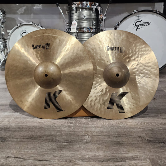 Used Zildjian K Sweet Hi Hat Cymbals 15"