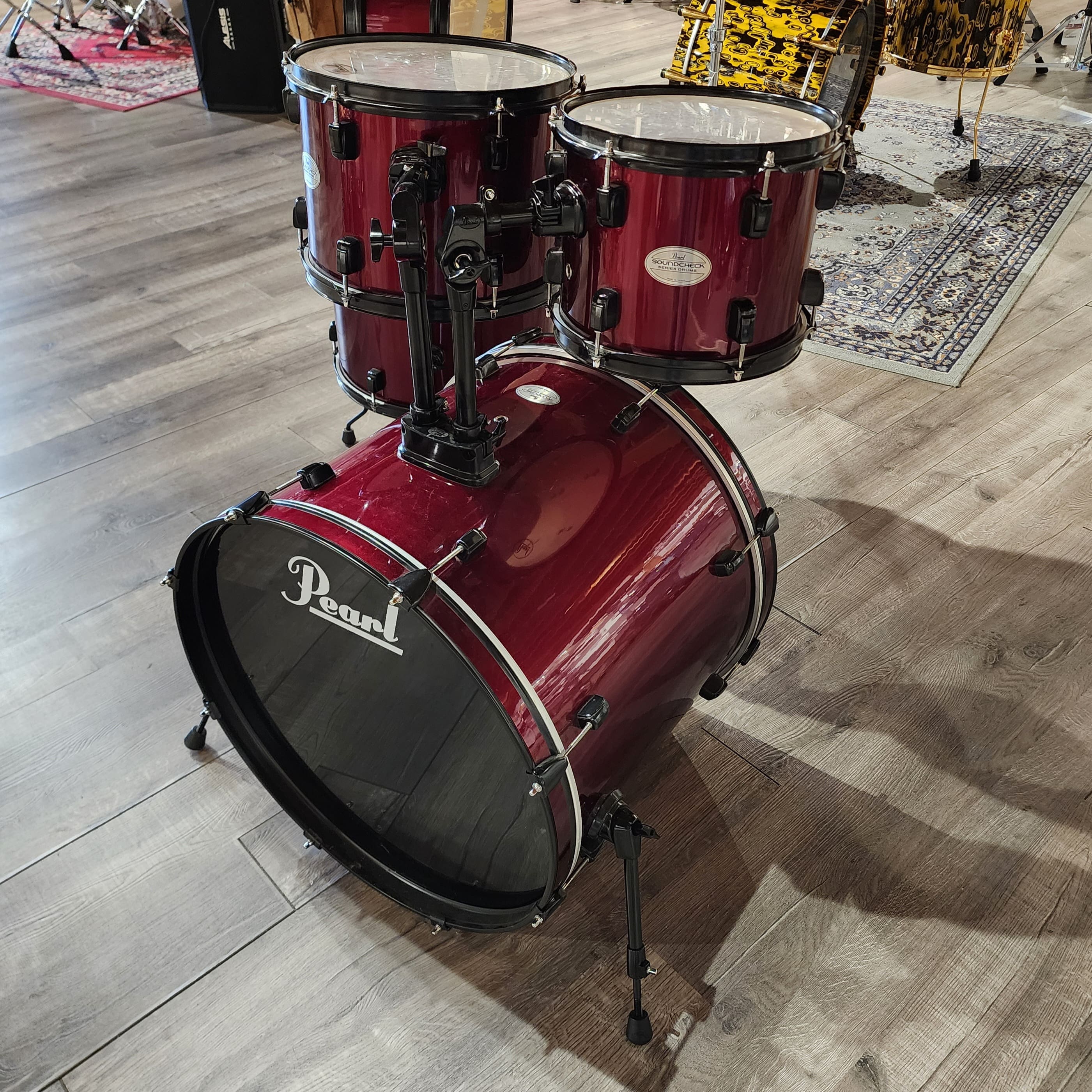 Used Pearl Soundcheck 5pc Drumset Wine Red
