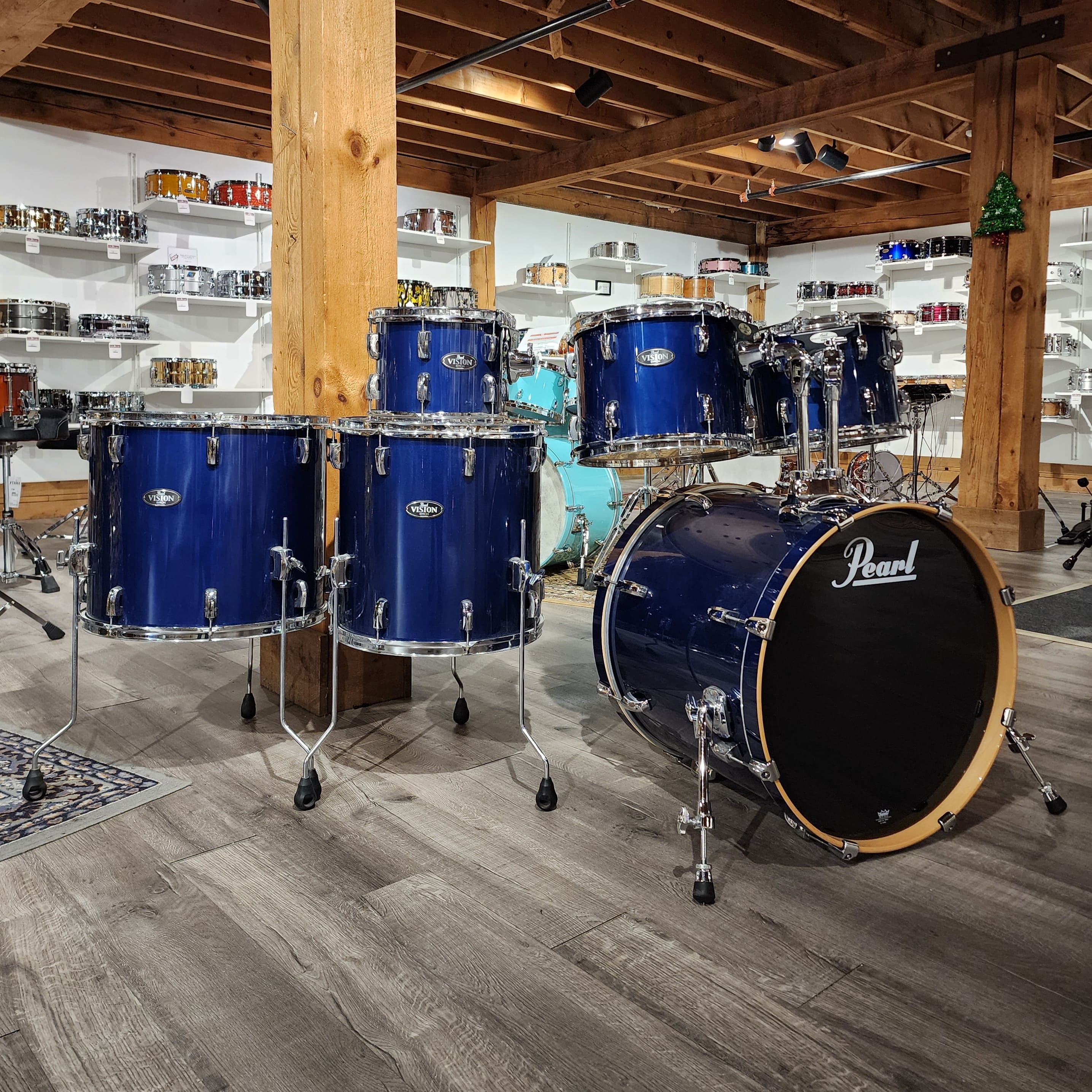 Used Pearl Vision Birch 6pc Drum Set Blue - Drum Center Of Portsmouth