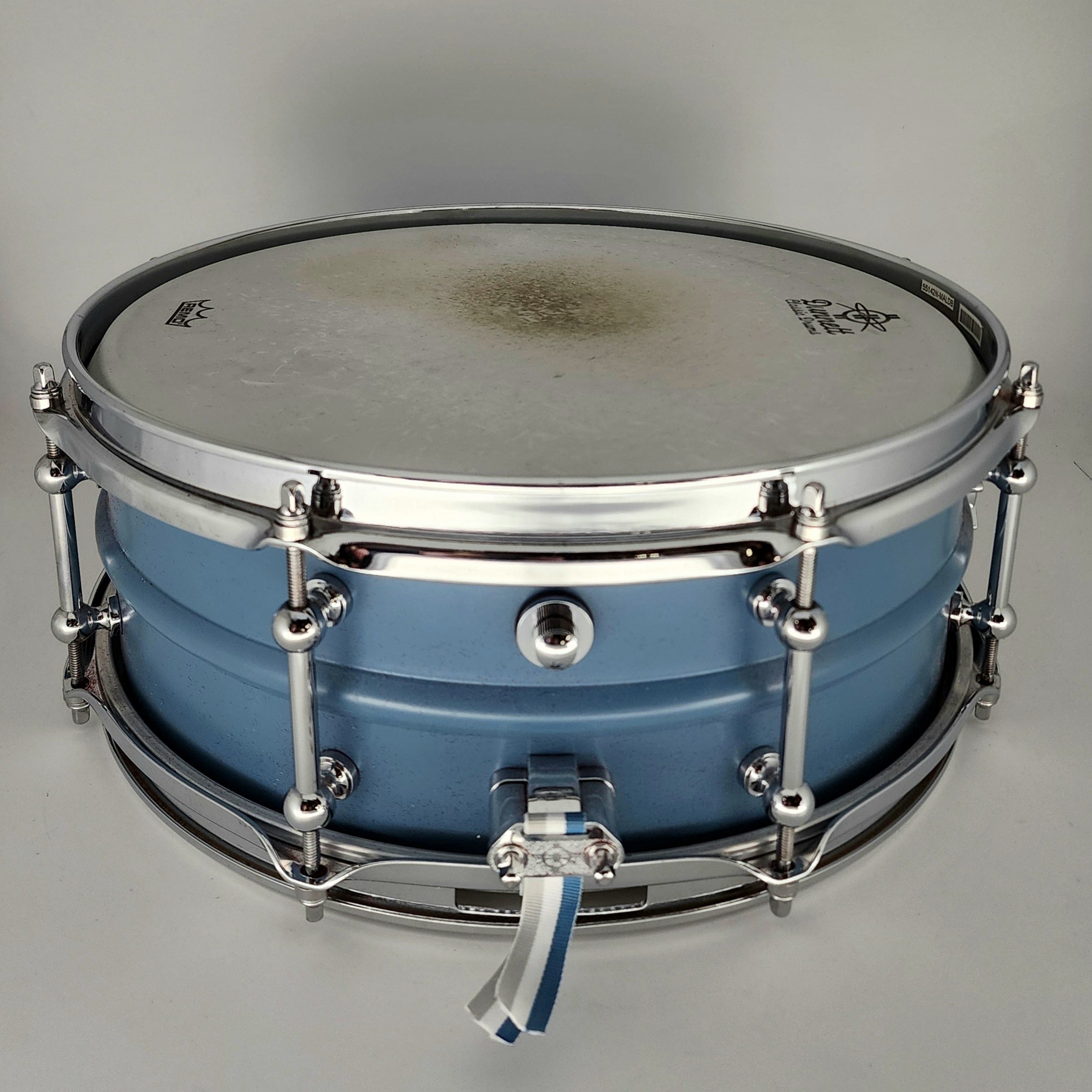 Used Dunnett 2N Aluminum Powdercoat Blue Snare Drum 14x5.5 - Drum Center Of Portsmouth
