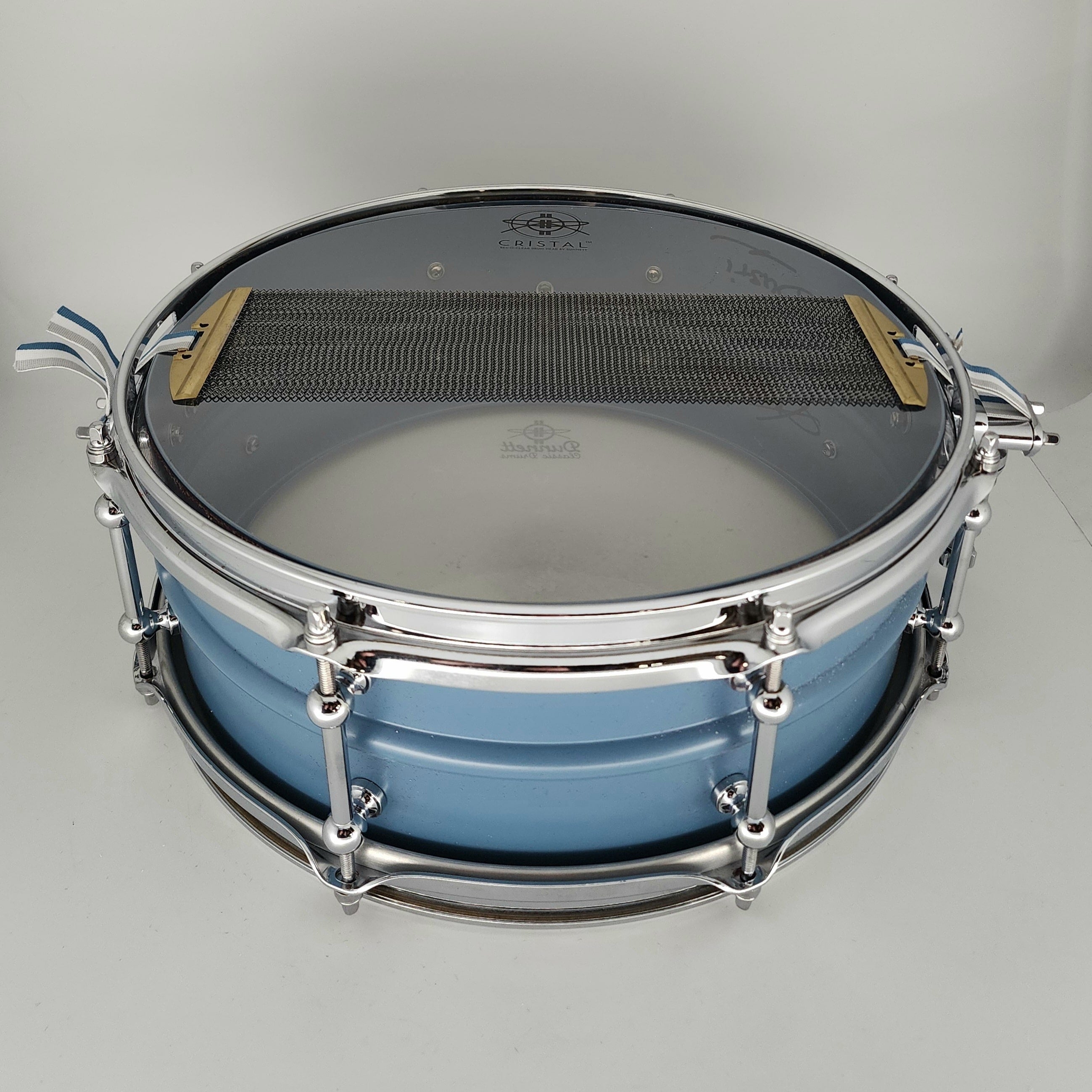 Used Dunnett 2N Aluminum Powdercoat Blue Snare Drum 14x5.5 - Drum Center Of Portsmouth