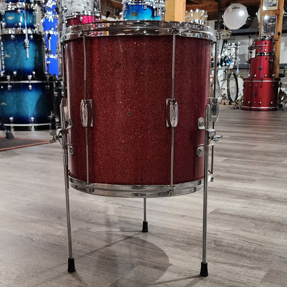 Vintage Rogers '60s Tower Drumset 2pc Red Sparkle + MIJ Floor Tom - Drum Center Of Portsmouth