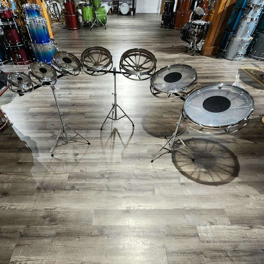 Used Vintage Remo Roto Tom 7pc Set w/Stands & Cases - Drum Center Of Portsmouth
