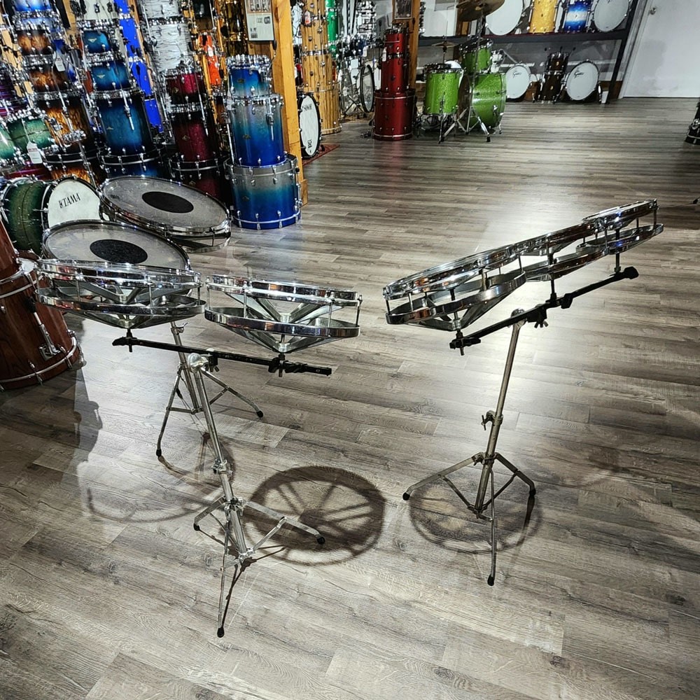 Used Vintage Remo Roto Tom 7pc Set w/Stands & Cases - Drum Center Of Portsmouth