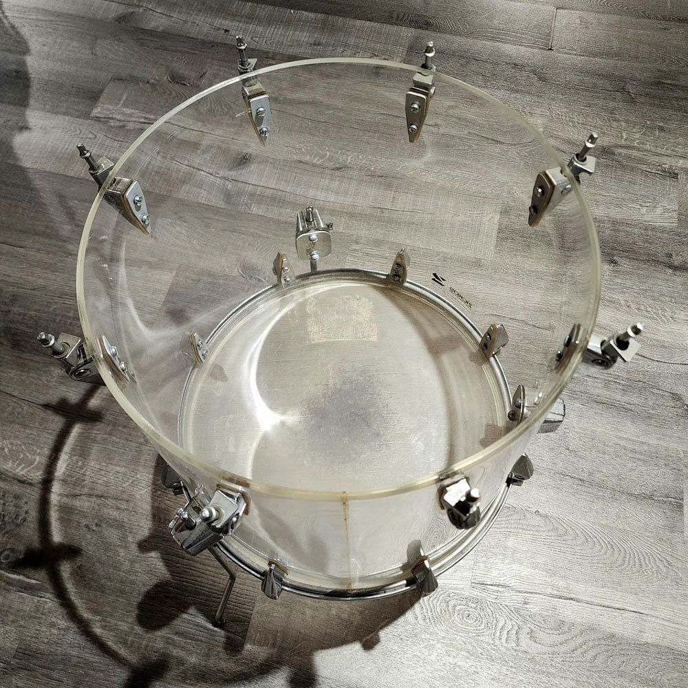 Used Vintage Zickos Clear Acrylic Floor Tom 16x16 - Drum Center Of Portsmouth
