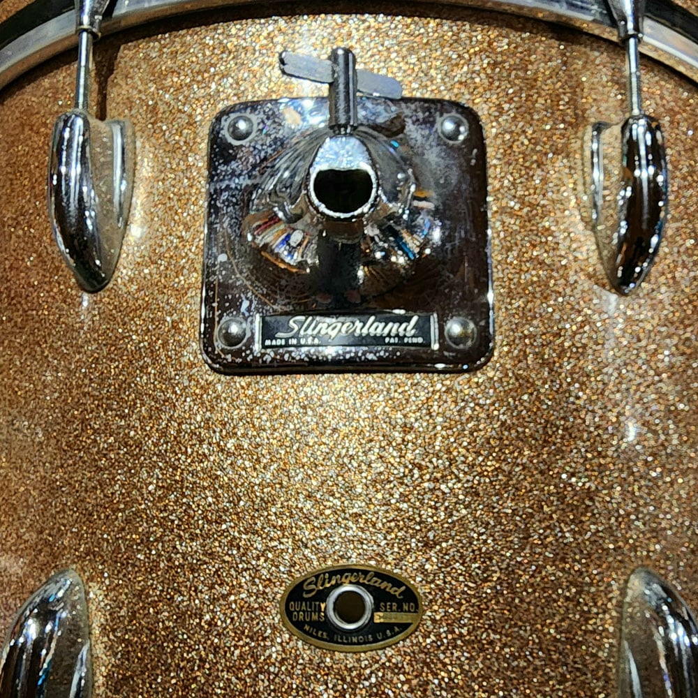 Used Vintage Slingerland 4pc Drum Set Champagne Sparkle Mid-60s w/Piccolo Snare - Drum Center Of Portsmouth