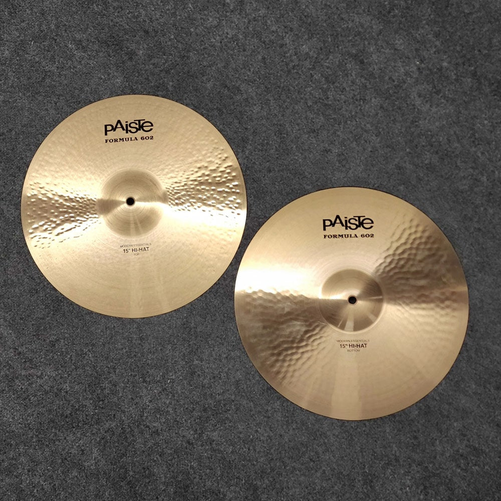 Used Paiste Formula 602 Modern Essential Hi Hat Cymbals 15" - Drum Center Of Portsmouth