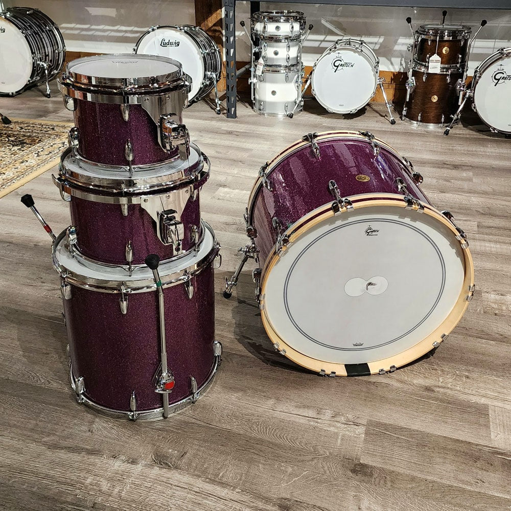 Used Gretsch Broadkaster 4pc Drum Set Purple Glass w/Extra Hoops - Drum Center Of Portsmouth