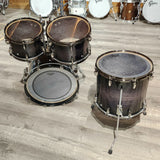 Used Yamaha Live Custom Oak 4pc Drum Set Black Shadow Sunburst - Drum Center Of Portsmouth