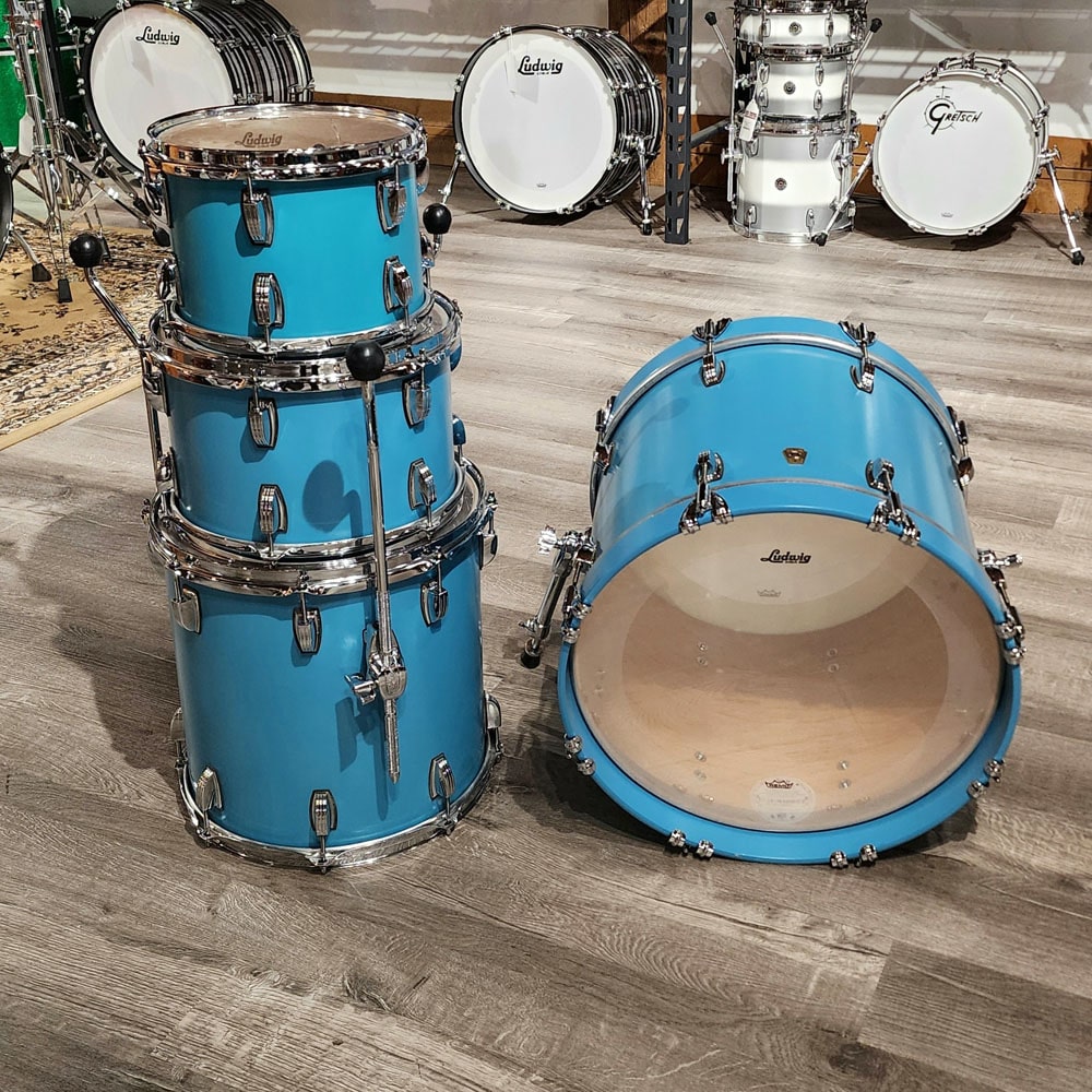 Used Ludwig Classic Maple 4pc Drum Set Heritage Blue - Drum Center Of Portsmouth