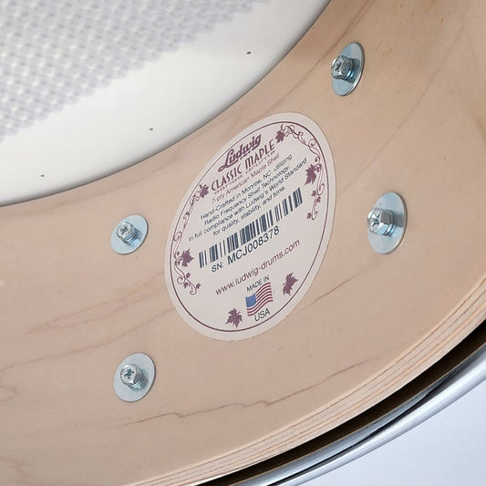 Used Ludwig Classic Maple Snare Drum 14x5 Sky Blue Pearl - Drum Center Of Portsmouth