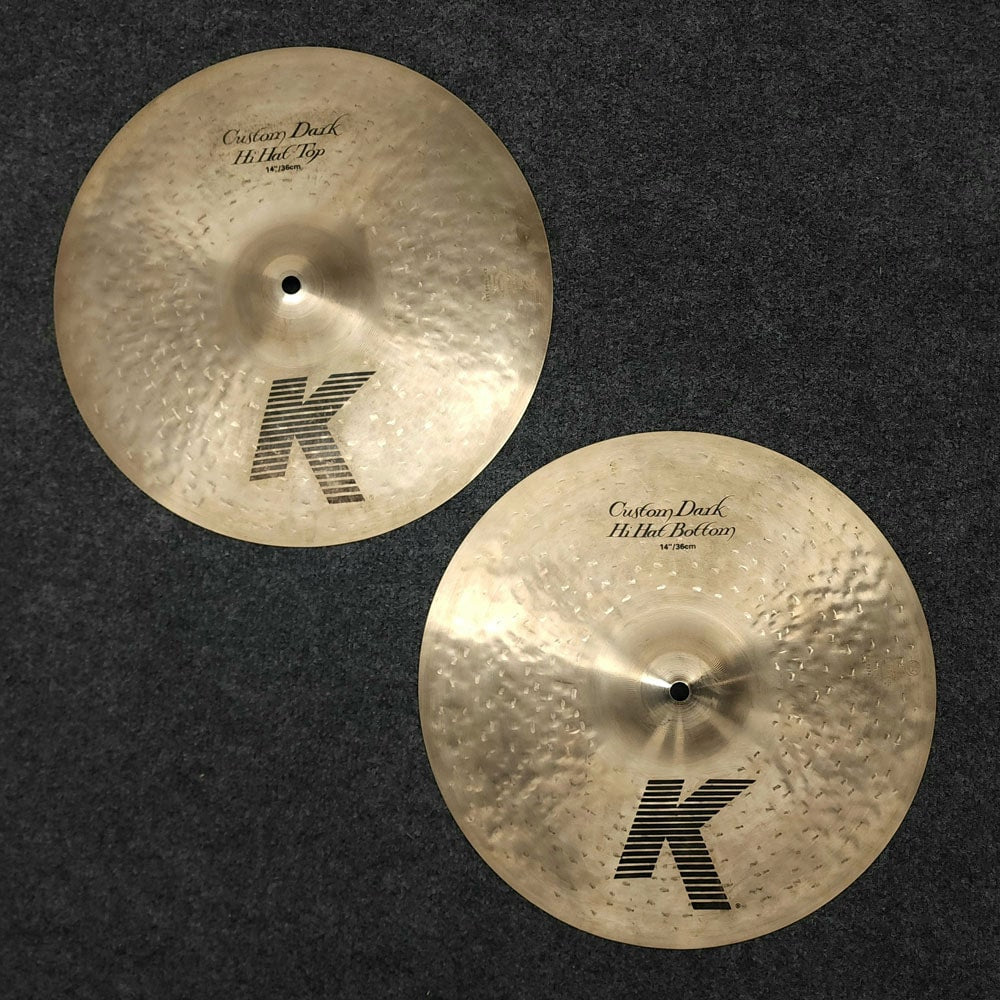 Used Zildjian K Custom Dark Hi Hat Cymbals 14" - Drum Center Of Portsmouth