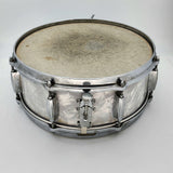 Used Vintage Gretsch Round Badge '60s Snare Drum 14x5.5 White Marine Pearl - Drum Center Of Portsmouth