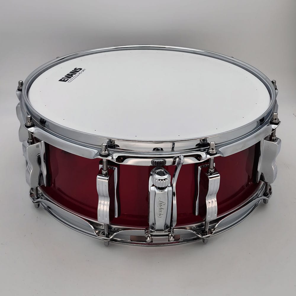 Used Ludwig Vistalite Snare Drum 14x5 Red - Very Good - Drum Center Of Portsmouth