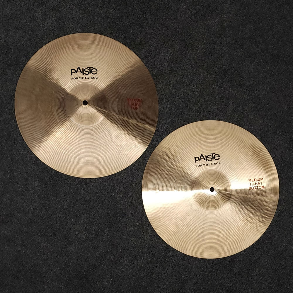 Used Paiste 602 Medium Hi Hat Cymbals 15" - Drum Center Of Portsmouth