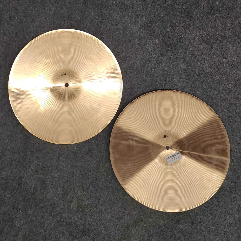 Used Paiste 602 Medium Hi Hat Cymbals 15" - Drum Center Of Portsmouth