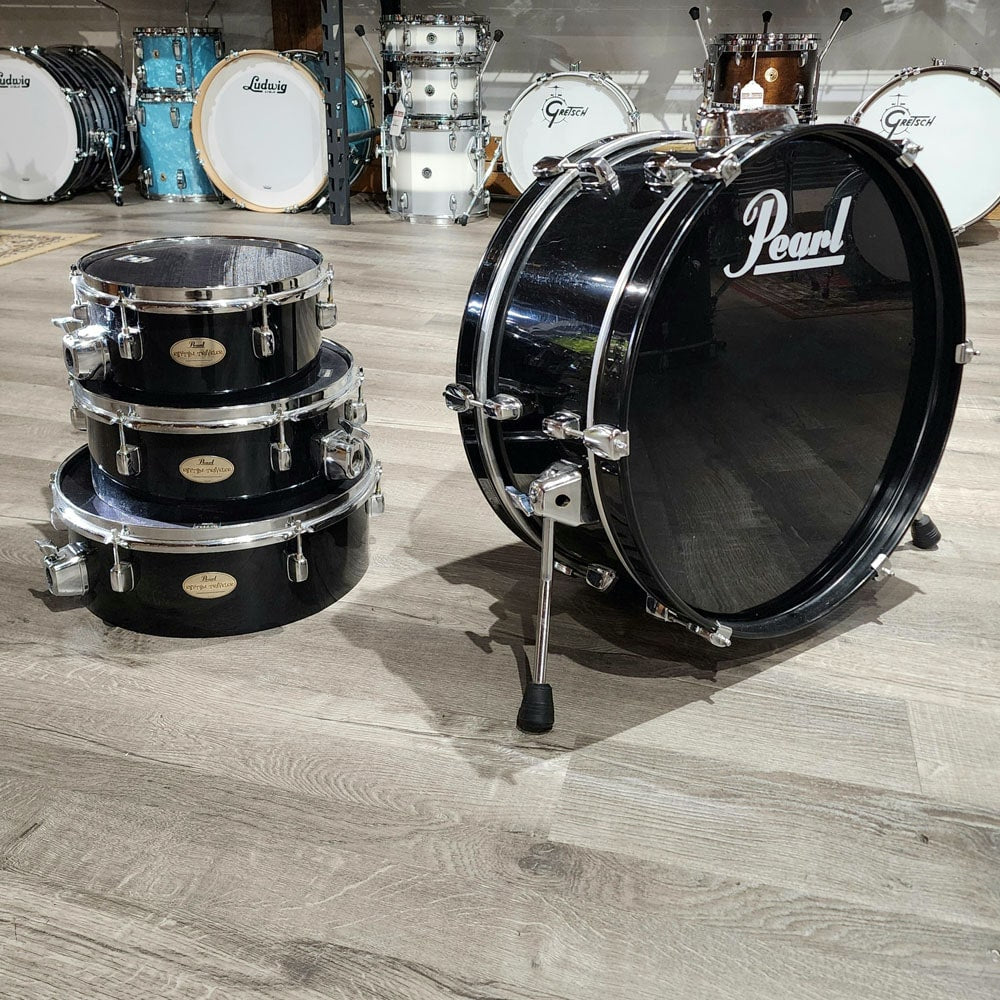 Used Pearl Rhythm Traveler 4pc Drum Set Black