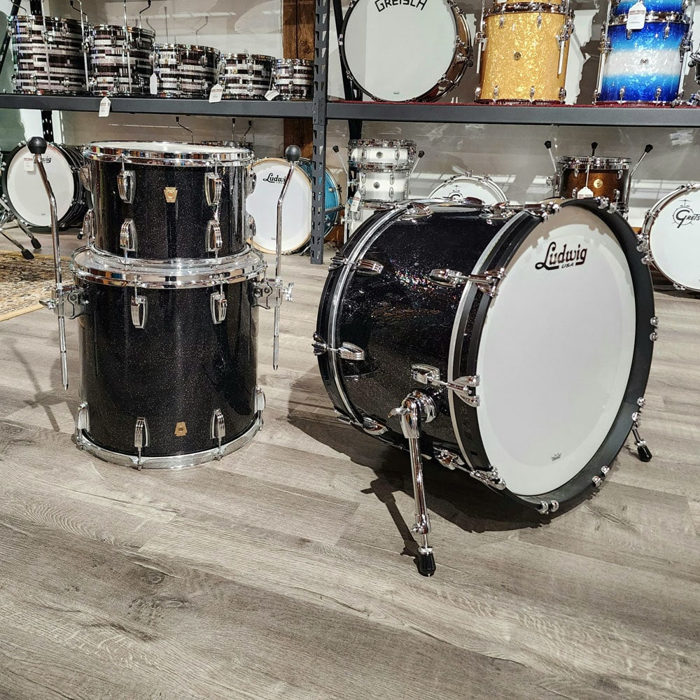 Used Ludwig Classic Maple 3pc Drum Set Galaxy Sparkle - Good - Drum Center Of Portsmouth