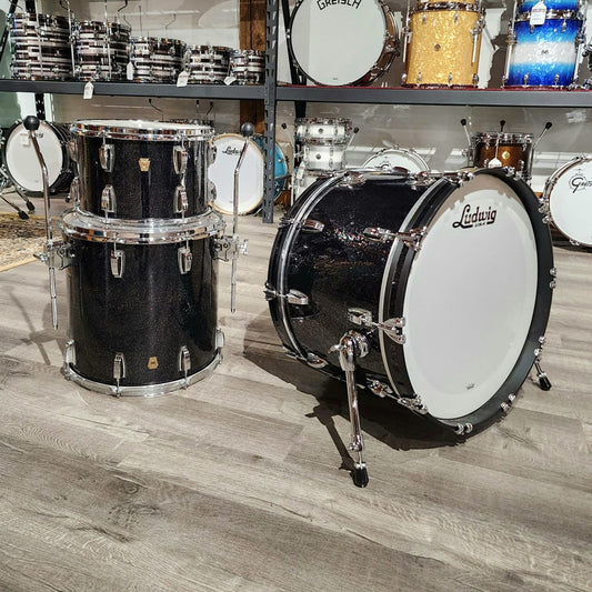 Used Ludwig Classic Maple 3pc Drum Set Galaxy Sparkle - Good - Drum Center Of Portsmouth