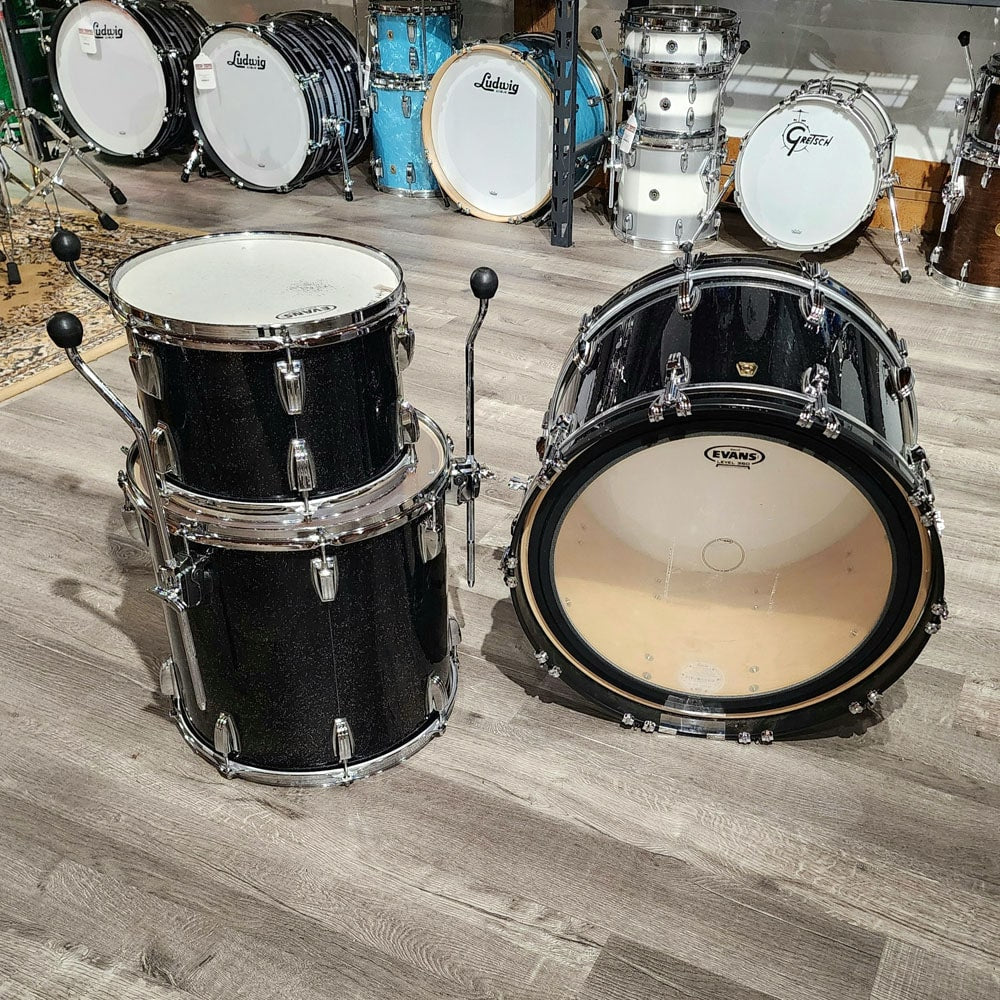 Used Ludwig Classic Maple 3pc Drum Set Galaxy Sparkle - Good - Drum Center Of Portsmouth