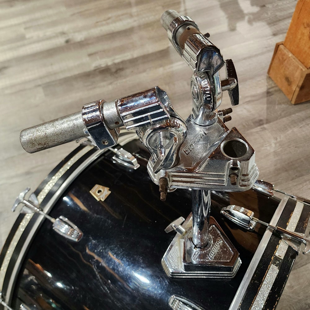 Used Ludwig 1980s Classic Maple 4pc Drum Set Black Cortex - Good - Drum Center Of Portsmouth