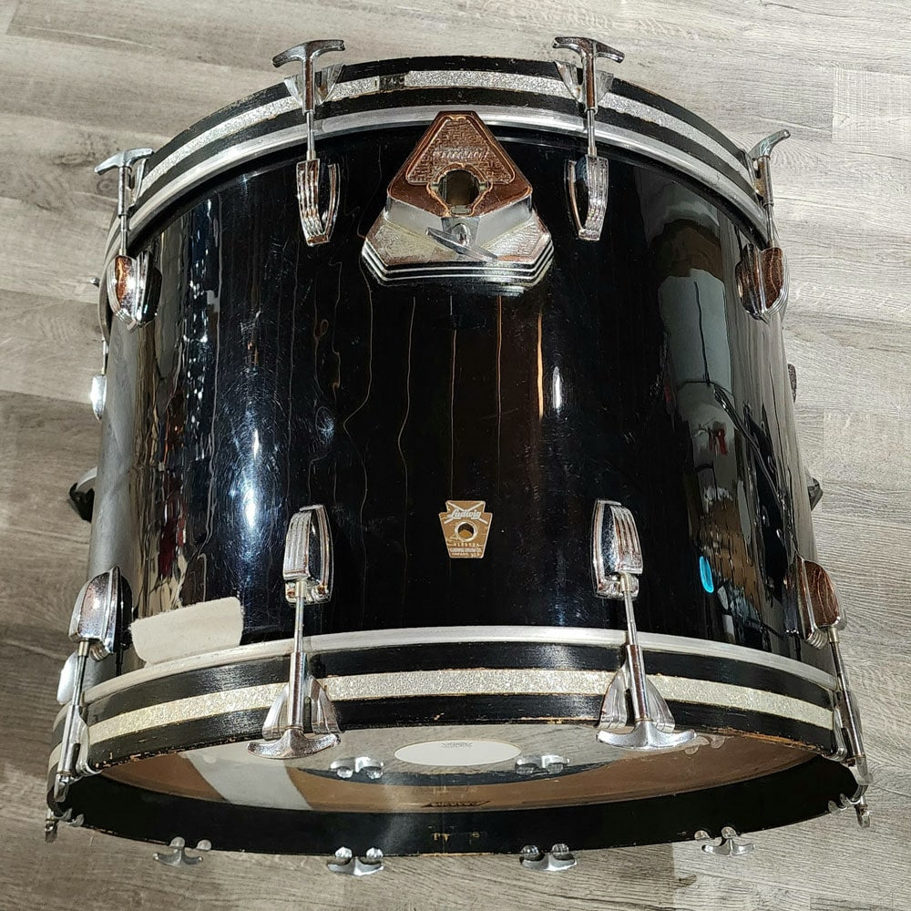 Used Ludwig 1980s Classic Maple 4pc Drum Set Black Cortex - Good - Drum Center Of Portsmouth