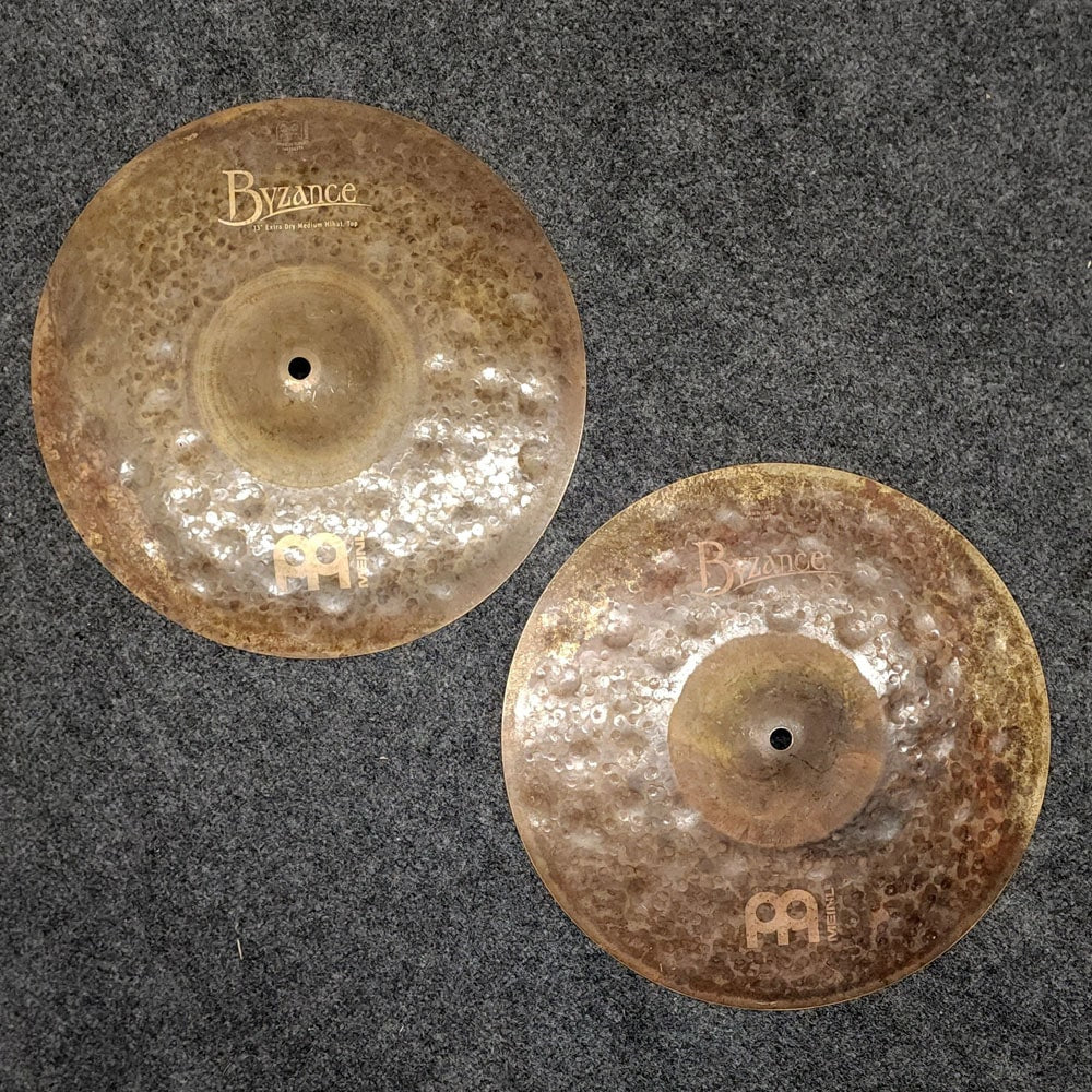 Used Meinl Byzance Extra Dry Medium Hi Hat Cymbals 13" - Very Good - Drum Center Of Portsmouth