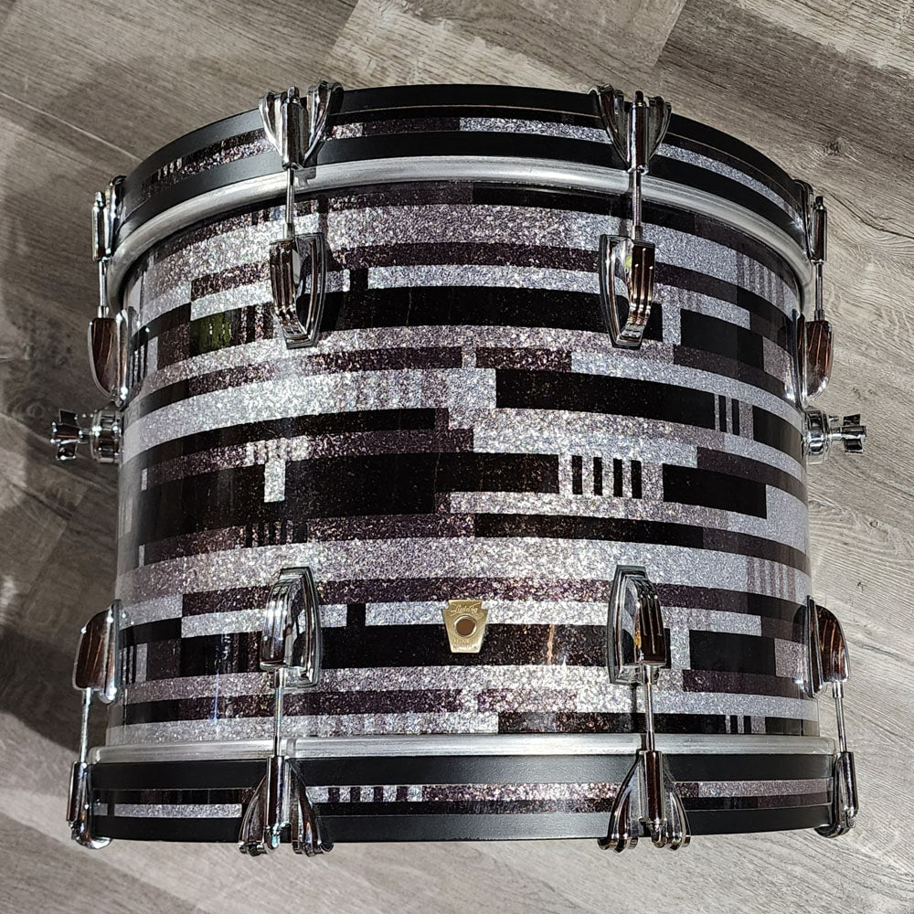 Used Ludwig Classic Maple 3pc Drum Set Digital Black Sparkle - Good - Drum Center Of Portsmouth