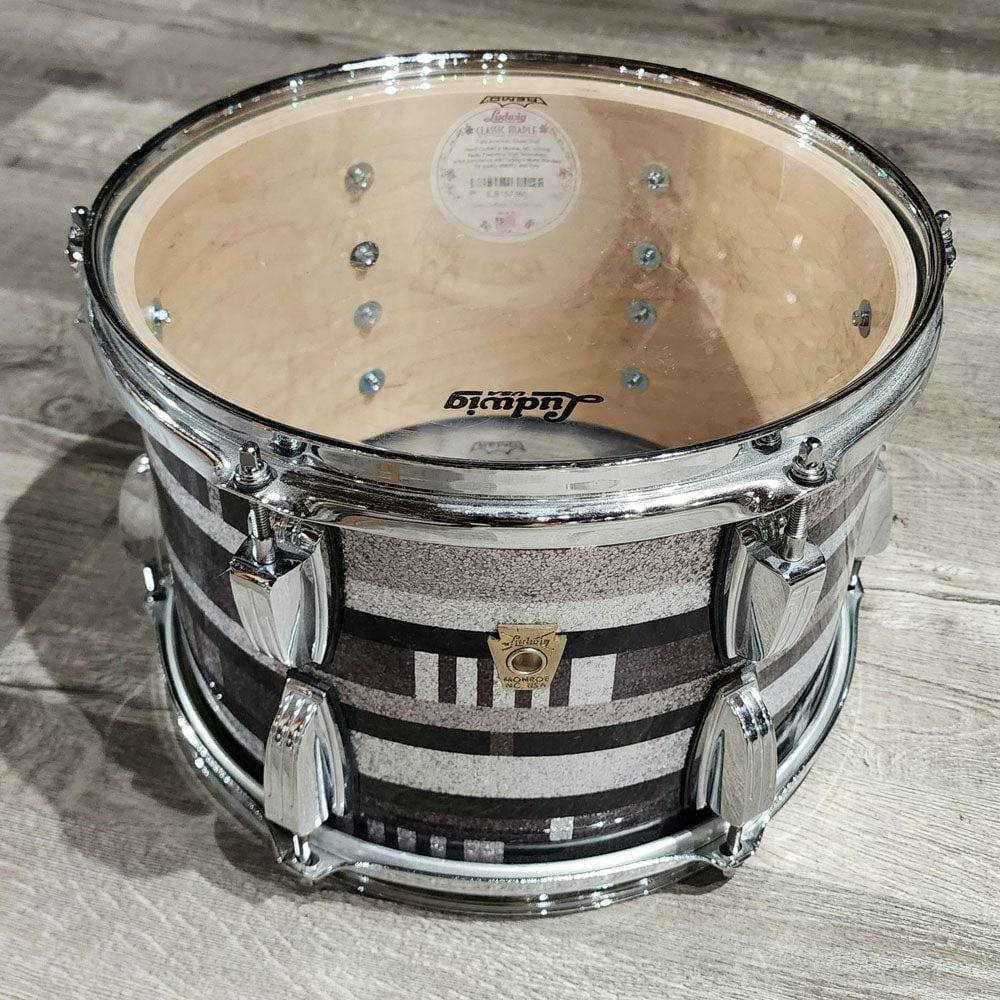 Used Ludwig Classic Maple 3pc Drum Set Digital Black Sparkle - Good - Drum Center Of Portsmouth