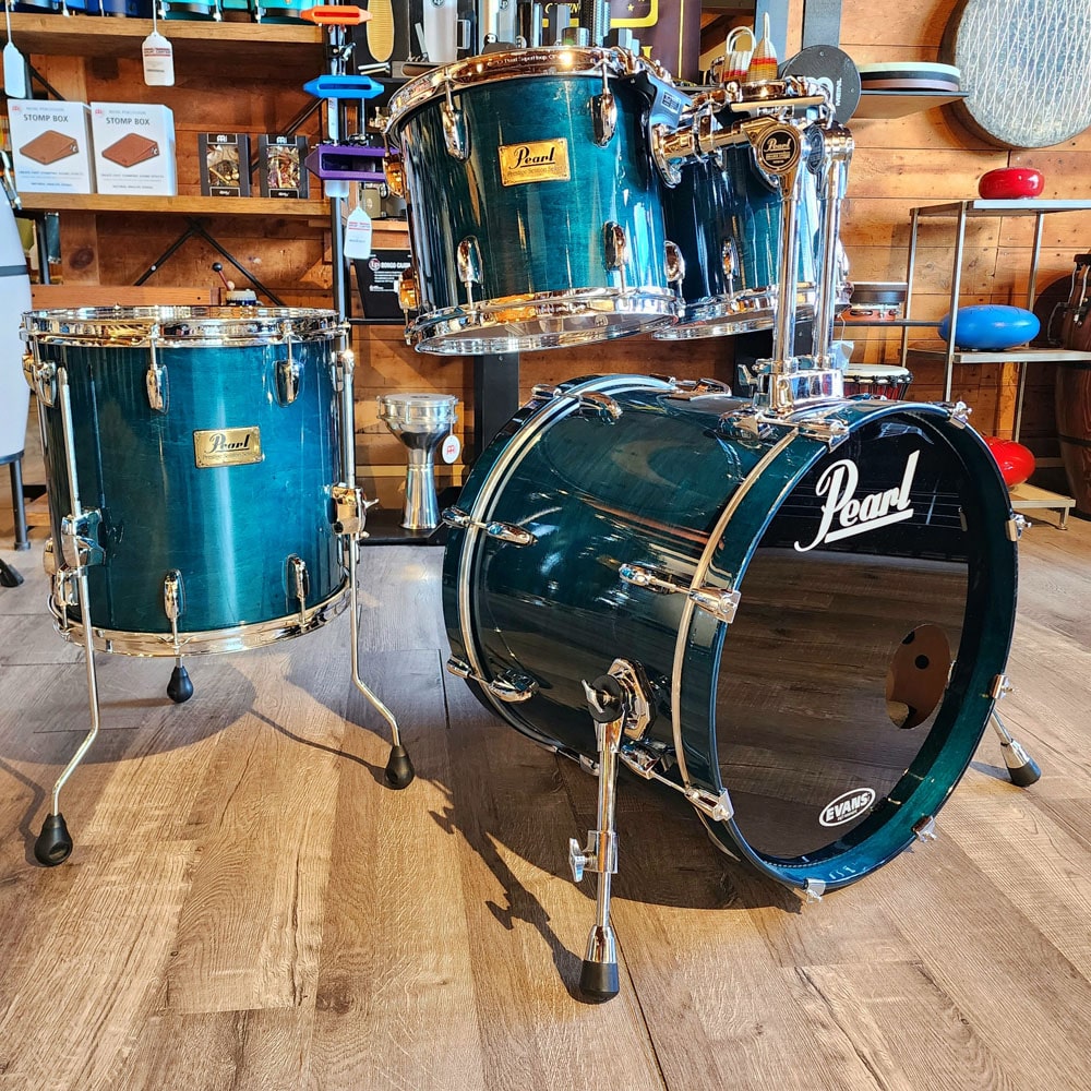 Used Pearl Prestige Session Select 4pc Drum Set Blue Lacquer - Very Good - Drum Center Of Portsmouth