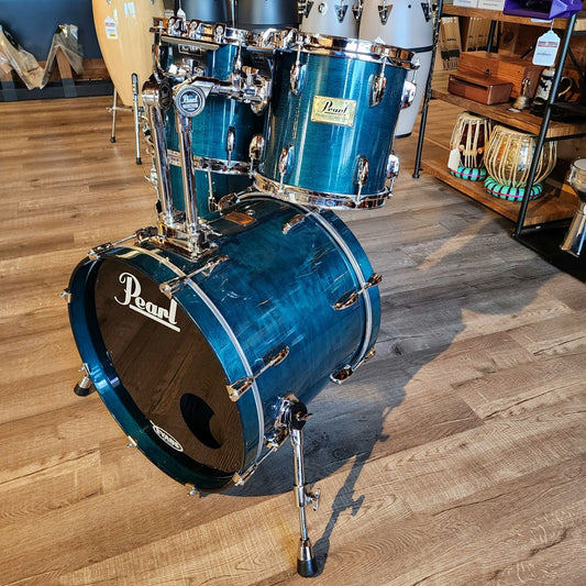 Used Pearl Prestige Session Select 4pc Drum Set Blue Lacquer - Very Good - Drum Center Of Portsmouth