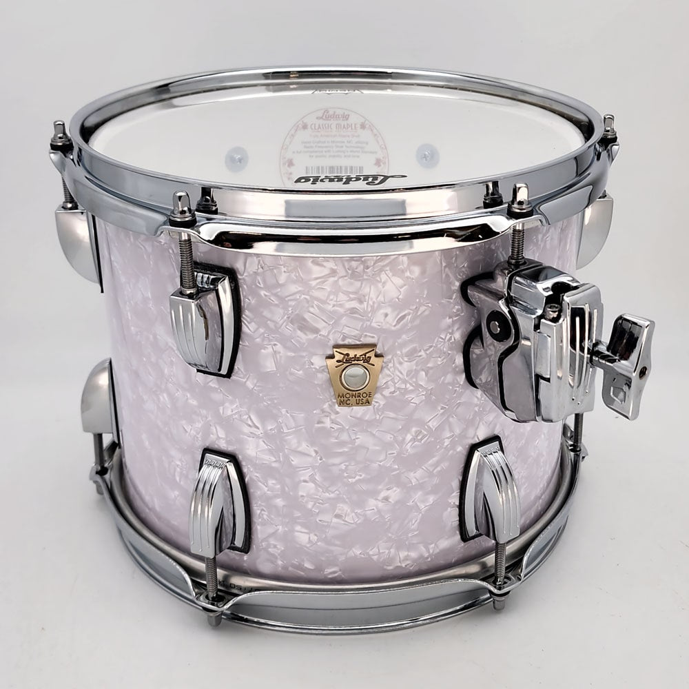 Used Ludwig Classic Maple Tom 10x7 White Marine Pearl - Mint - Drum Center Of Portsmouth
