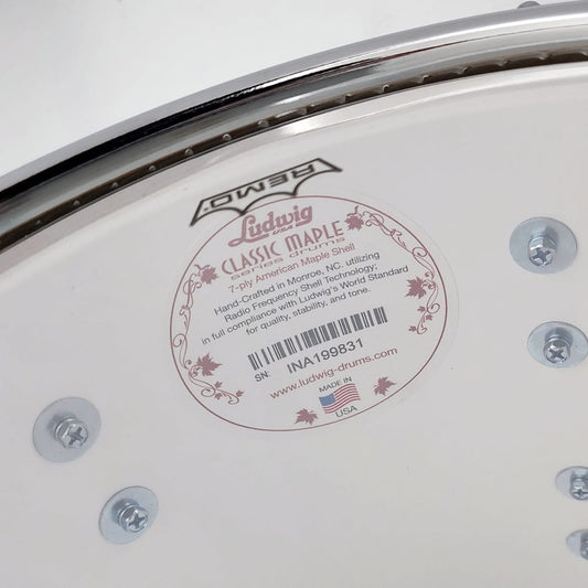 Used Ludwig Classic Maple Tom 10x7 White Marine Pearl - Mint - Drum Center Of Portsmouth