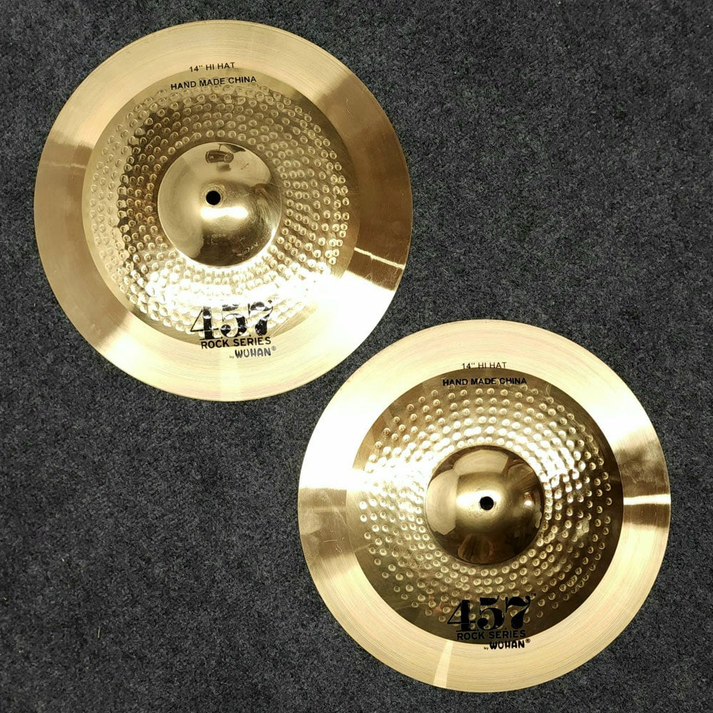 Used Wuhan 457 Rock Hi Hat Cymbals 14" - Good - Drum Center Of Portsmouth