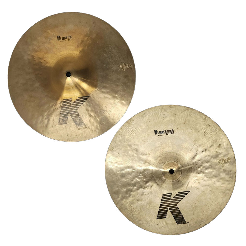 Used Zildjian K Hi Hat Cymbals 14" - Good - Drum Center Of Portsmouth