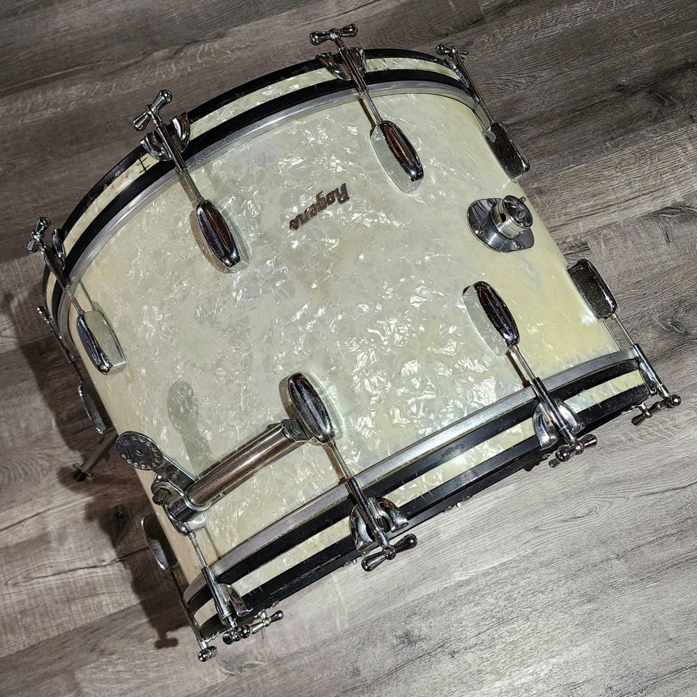 Used Vintage Rogers Holiday 3pc Drum Set White Marine Pearl - Good - Drum Center Of Portsmouth