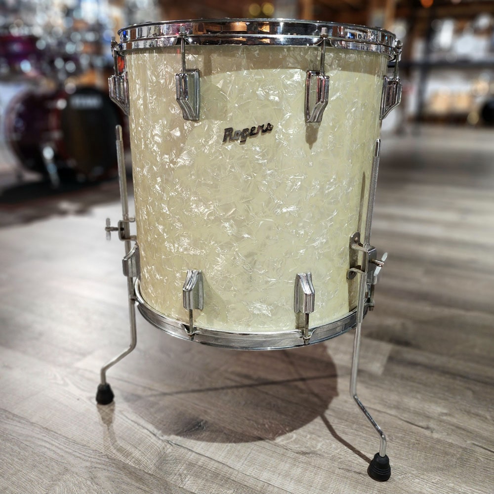 Used Vintage Rogers Holiday 3pc Drum Set White Marine Pearl - Good - Drum Center Of Portsmouth