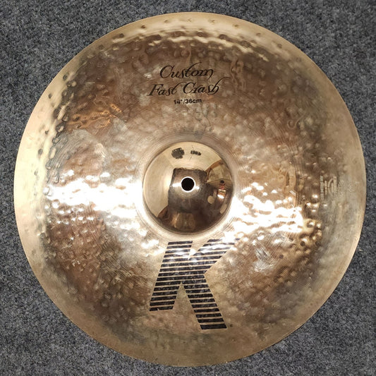 Used Zildjian K Custom Fast Crash Cymbal 14" - Good - Drum Center Of Portsmouth