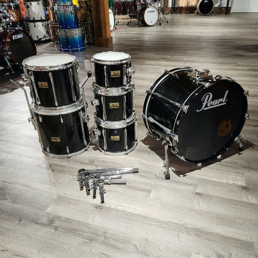 Used Pearl BLX 6pc Drum Set Piano Black - Fair - Drum Center Of Portsmouth