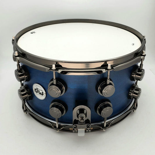 Used DW Collectors 14x7 Snare Drum Azure Oil w/Black Nickel Hardware - Excellent - Drum Center Of Portsmouth