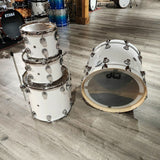 Used DW Collectors Pure Maple VLT 333 4pc Drum Set Gloss White Finish Ply - Excellent - Drum Center Of Portsmouth