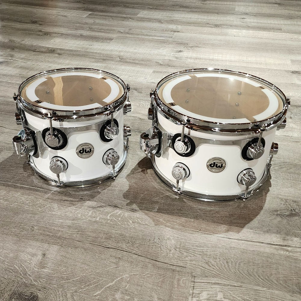 Used DW Collectors Pure Maple VLT 333 4pc Drum Set Gloss White Finish Ply - Excellent - Drum Center Of Portsmouth