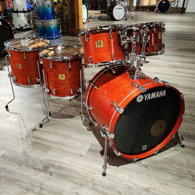 Used Yamaha Oak Custom 5pc Drum Set Matte Sedona Red - Excellent - Drum Center Of Portsmouth