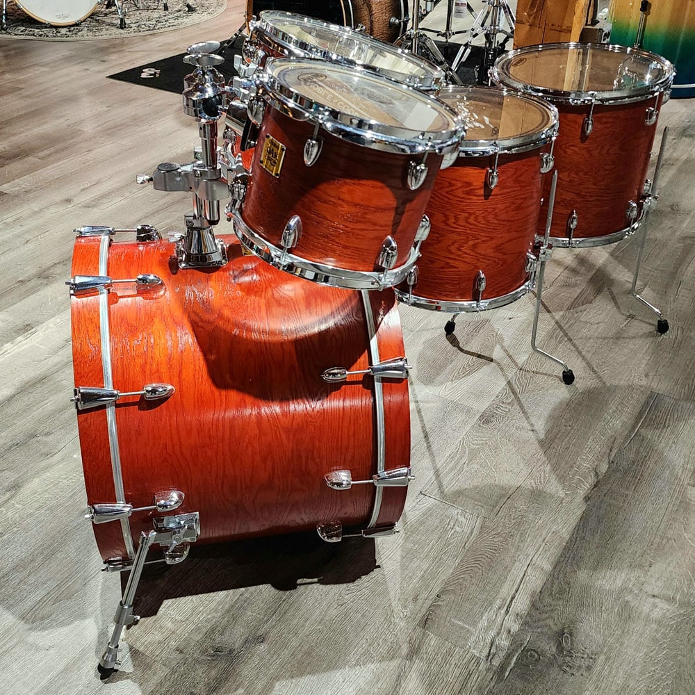Used Yamaha Oak Custom 5pc Drum Set Matte Sedona Red - Excellent - Drum Center Of Portsmouth